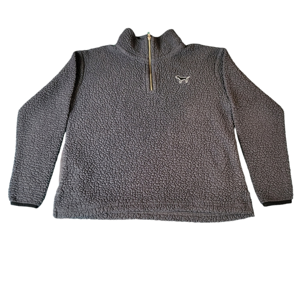 Pink Victoria's Secret cozy gray sherpa fleece pullover sweatshirt size sz XS